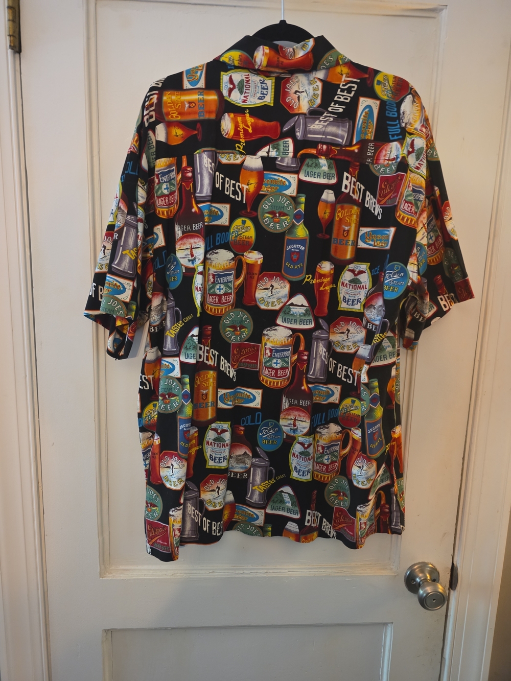 Men's Cactus  Short-Sleeve Button-Down Shirt with Colorful Beverage Print